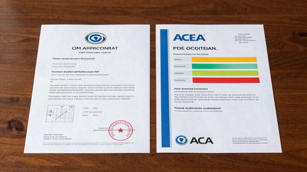 engine oil certification differences