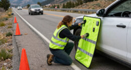 Colorado’s Plan To Protect Emergency Workers On The Shoulder? Giant, Neon Green Ford Trucks