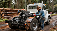 Legendary Twin-Engine Logging Truck Had A 14.6L Diesel V8 Powering The Trailer Too