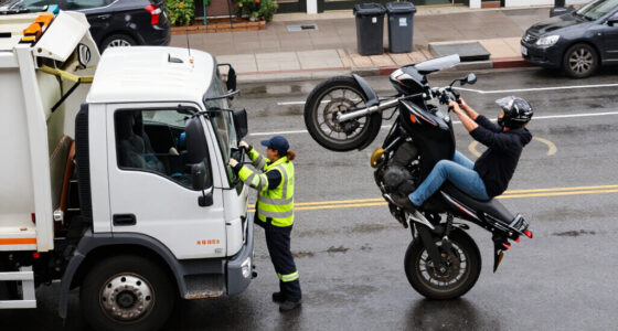 Near Miss Of The Day 949: A Wheelie Close Call As Reckless Refuse Collector Nearly Takes Out Fast-braking Cyclist